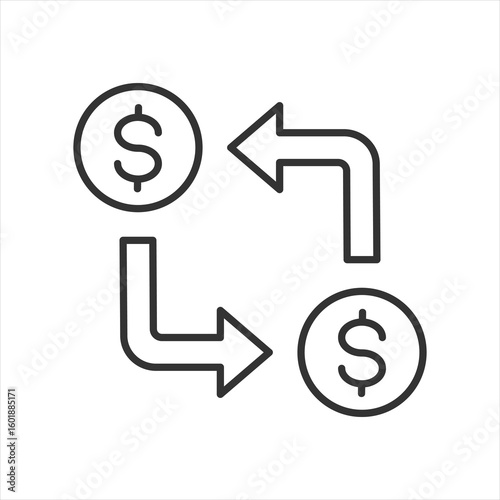 Money Exchange Outline Icon