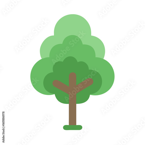 Flat icon design of a generic deciduous tree