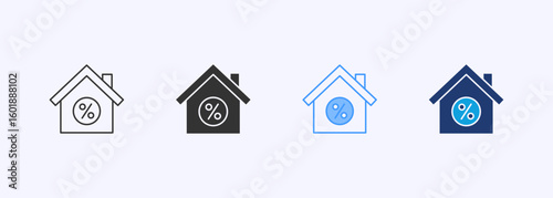Home Taxes Icon Set Multiple Style Collection