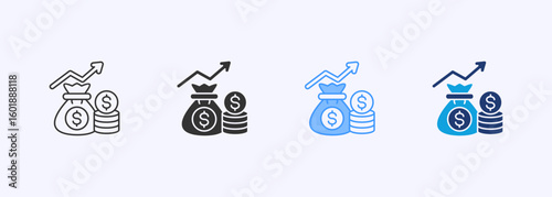 Profit Icon Set Multiple Style Collection