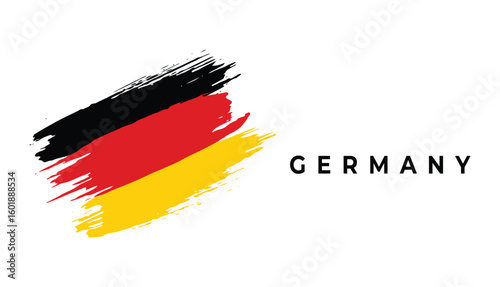 Germany Flag Waving Background. Unity Day Concept Design Vector Illustration. Germany Flag Brush