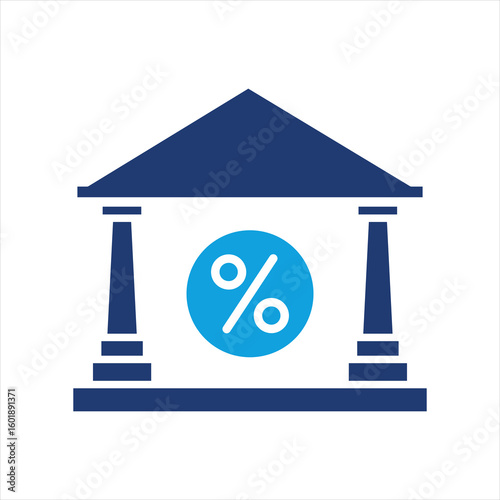 Tax Office Flat Blue Icon