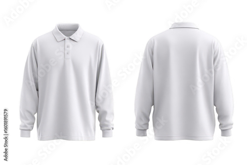 Wallpaper Mural Blank white polo shirt, long sleeves, front & back view (1) Torontodigital.ca