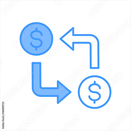 Money Exchange Blue Icon