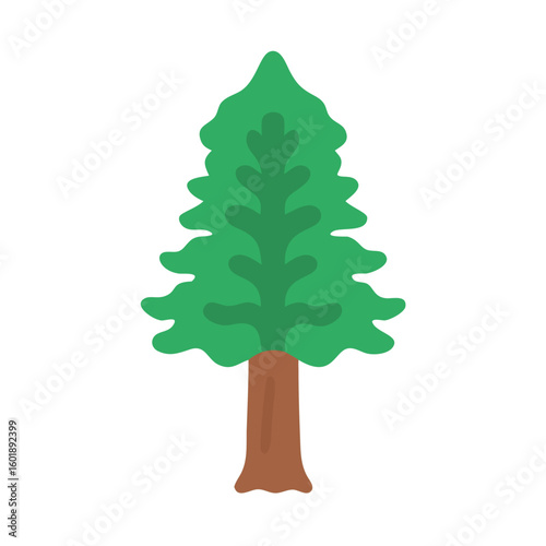 Isolated fir tree illustration on black background