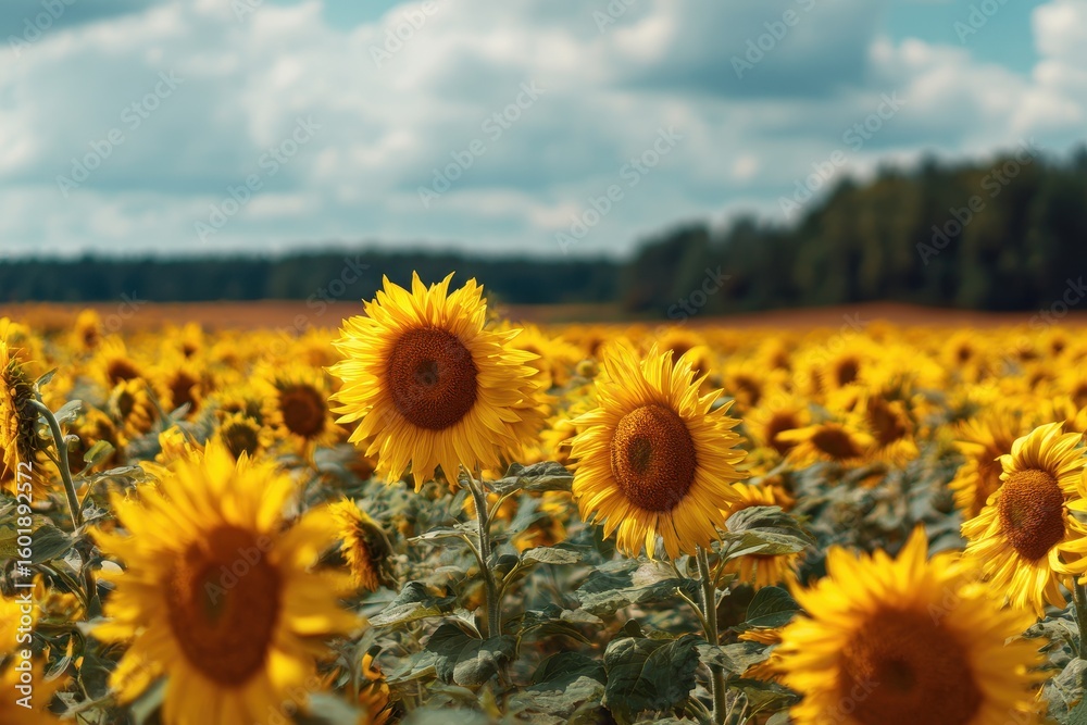 Fototapeta premium I photographed a summer sunflower field