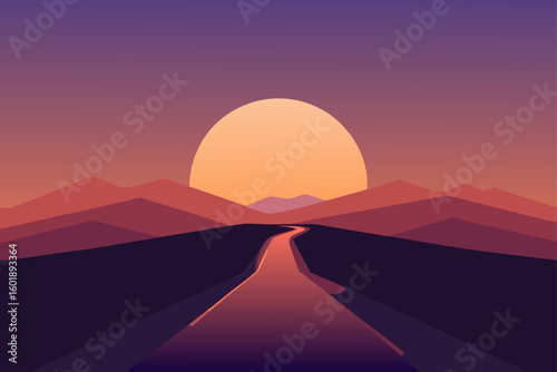 sunset over the mountains