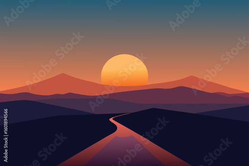 sunset over the mountains