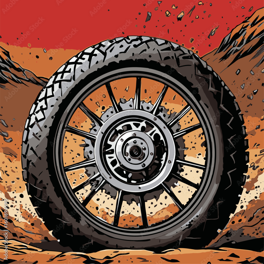 Obraz premium tire illustration for graphic design needs