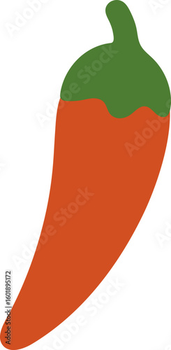 flat vector illustration of a hot chilly