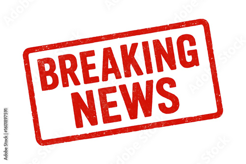 Breaking news red square grunge stamp new.