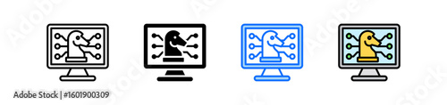 Digital Strategy Icon Set Multiple Style Collection