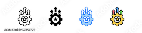 Operational Excellence Icon Set Multiple Style Collection