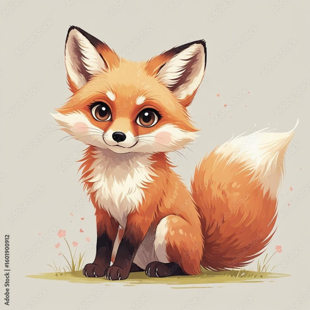 Obraz premium red fox cartoon