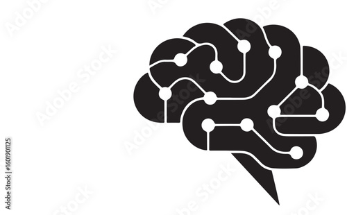 A cartoon human head with a brain under an umbrella offers protection from rain, a clear symbol of idea and weather concepts