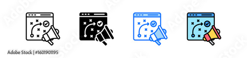 Marketing Strategy Icon Set Multiple Style Collection