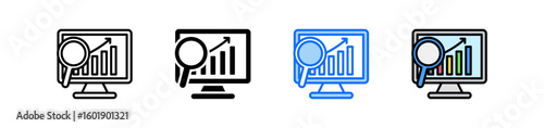 Analytics Icon Set Multiple Style Collection