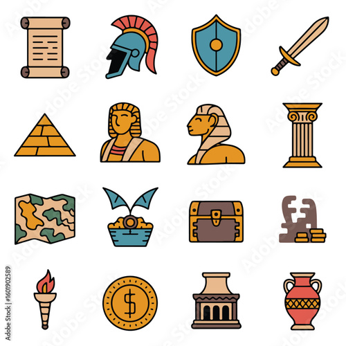 Discover ancient history with these iconic Egyptian and Roman civilization symbols