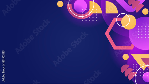 Abstract geometric design with vibrant shapes. Suitable for backgrounds, digital art, prints, and modern graphic projects needing a colorful touch.