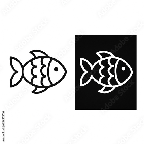 Simple Fish Line Art Icon
