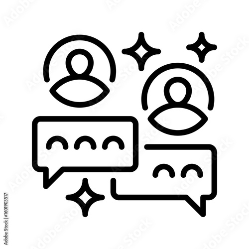 Feedback Line Icon, Outline Symbol for Customer Reviews, Performance Evaluation, Constructive Criticism, Improvement Suggestions, and User Input. Vector Sign Icon.