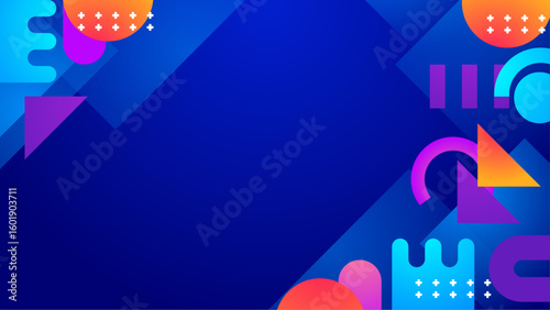 Abstract vibrant blue geometric design perfect for backgrounds, posters, websites, and digital projects needing a modern and dynamic touch.