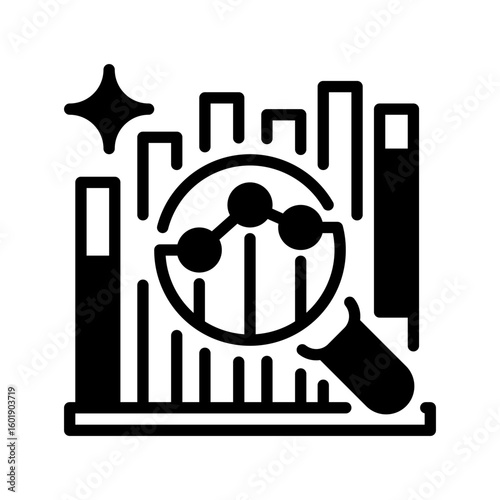 Market Analysis Line Icon, Outline Symbol for Industry Trends, Consumer Behavior, Competitive Landscape, Economic Insights, and Growth Opportunities. Vector Sign Icon.