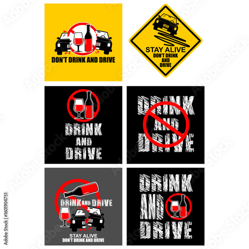 Drink and Drive, sign and board vector