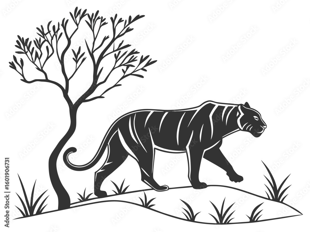 Obraz premium tiger on a white background