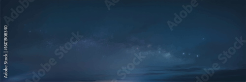 Stunning night sky displaying milky way stars and cloud formations with dramatic celestial scene