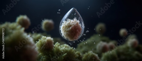 Wallpaper Mural Microscopic water droplet showcasing a tiny ecosystem in motion Torontodigital.ca