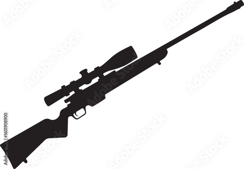 Assault rifle silhouette vector design without suppressor detailed illustration, assault rifle, rifle, weapon, military, silhouette, vector, gun, firearm, army, detailed, design, war, machine, danger