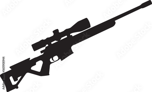 Assault rifle silhouette vector design without suppressor detailed illustration, assault rifle, rifle, weapon, military, silhouette, vector, gun, firearm, army, detailed, design, war, machine, danger