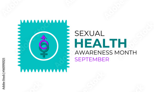 Sexual Health awareness month observed each year during September. Realistic Ribbon. Creating for web banner, cards, prints, social media, poster, flyer and background design template.