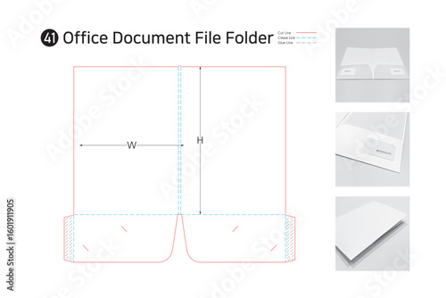 P2_41. Available as an A4 sized document locker in office and external document cabinets. Thickness bottom pocketed document folder Unfolded drawing. Document holder. Office document file folder. 