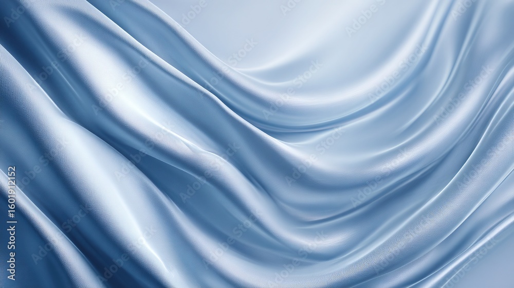 Obraz premium Abstract corporate wavy pattern, gradient blue silk texture for high end fashion or cosmetics branding applications. Modern and sophisticated design background with smooth lines.