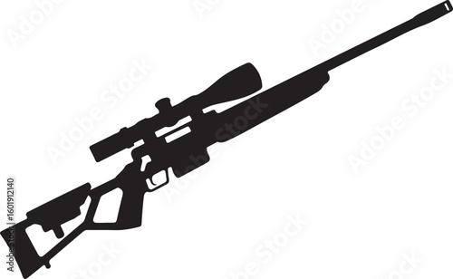 Assault rifle silhouette vector design without suppressor detailed illustration, assault rifle, rifle, weapon, military, silhouette, vector, gun, firearm, army, detailed, design, war, machine, danger