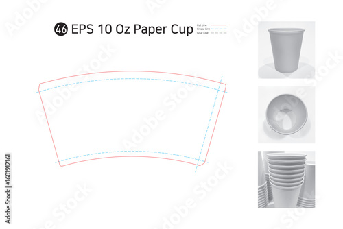 P2_46. 10 oz paper cup spread drawing. Please check as the shape and package specifications may vary depending on the printing machine.