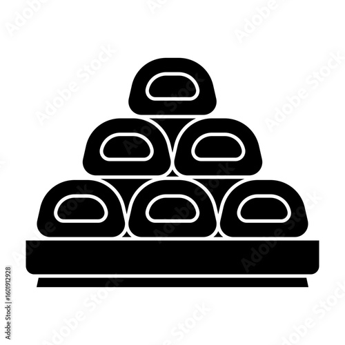 Food black silhouette icon vector set. solid, filled, meal and snack symbols