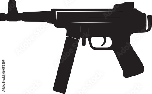 Assault rifle silhouette vector design without suppressor detailed illustration, assault rifle, rifle, weapon, military, silhouette, vector, gun, firearm, army, detailed, design, war, machine, danger