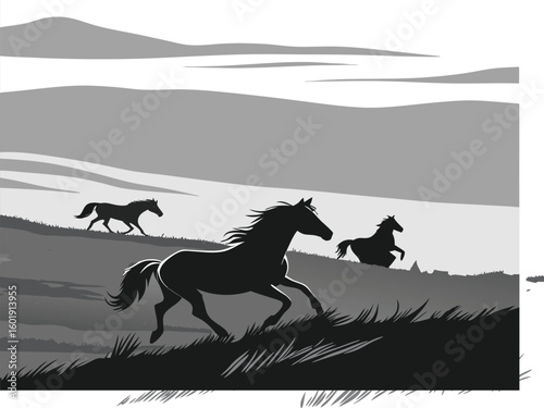 silhouette of horse