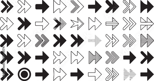 Various black and white arrow symbols indicating direction