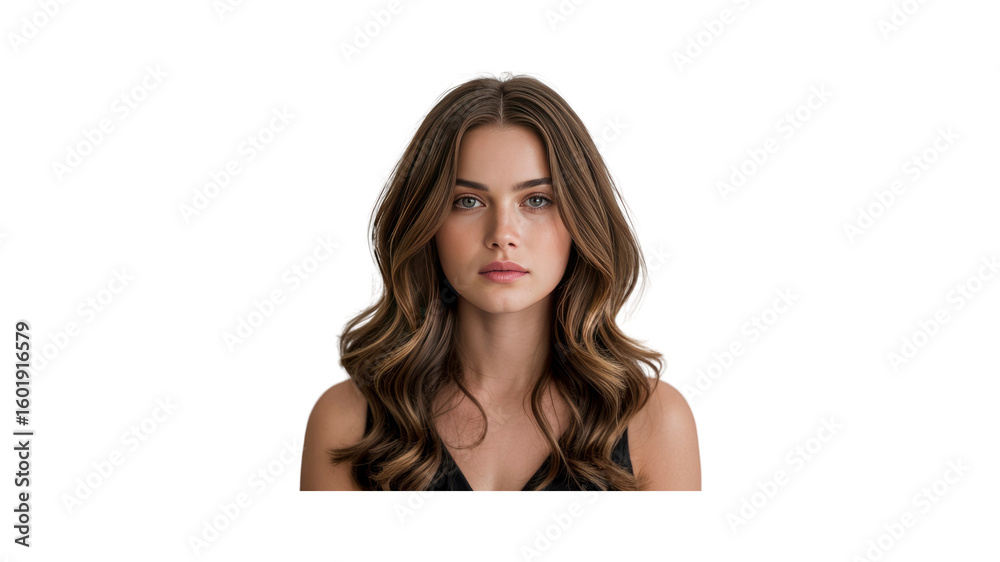 Portrait of a Young Woman with Long Brown Hair Portrait of a Young Woman with Long Brown Hair