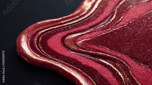 Wallpaper Mural Swirling maroon metallic paint with gold glitter and liquid flow texture Torontodigital.ca