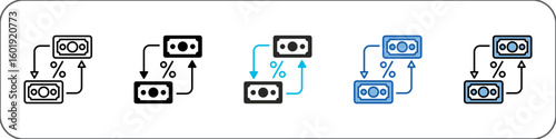 Exchange Rate Icon Pack Multistyle Illustration