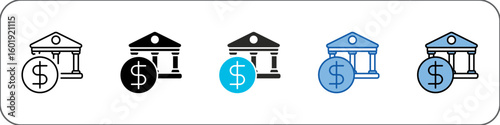Central Bank Icon Pack Multistyle Illustration