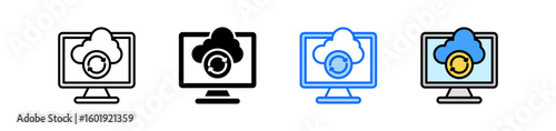 Cloud Backup Icon Set Multiple Style Collection