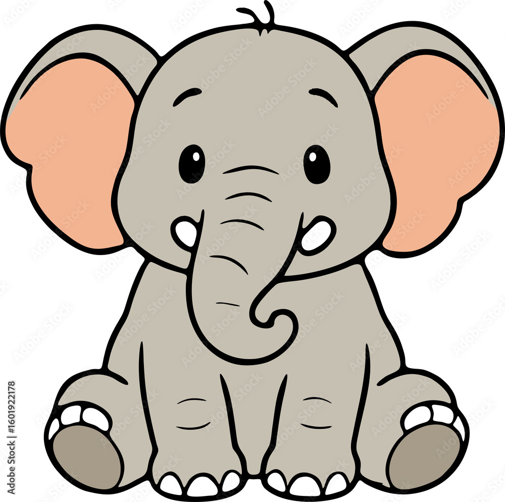 Fototapeta premium Elephant Animal Illustration PNG Design