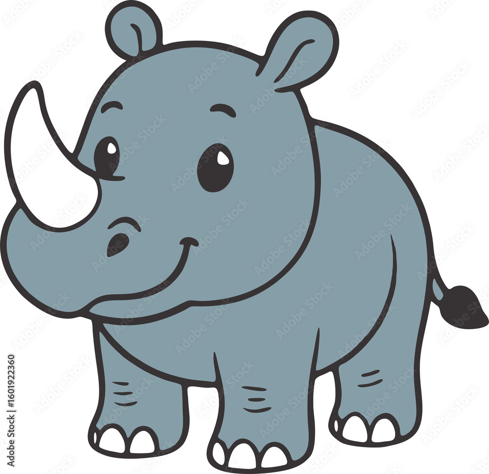 Fototapeta premium Rhinoceros Animal Illustration PNG Design