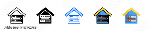 Data Warehouse Icon Set Multiple Style Collection